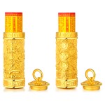 999 Pure Gold Akasagarbha Guardian Pendant - Ox & Tiger Zodiac Birth Buddha